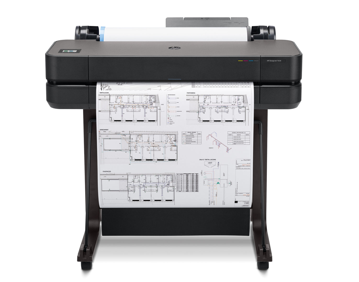 HP DesignJet T630 Printer  24" inch  A1 Plotter 4 Colour  CAD & General Purpose Technical Printer