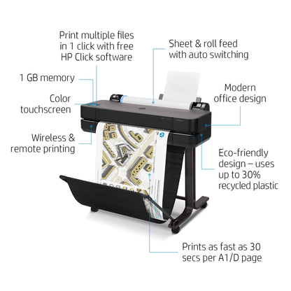 HP Designjet HP DesignJet T630 Printer 24" inch A0 Plotter 4 Colour CAD & General Purpose Technical Printer HP DesignJet T630 Printer  24" inch  A1 Plotter  4 Colour  CAD & General Purpose Technical Printer