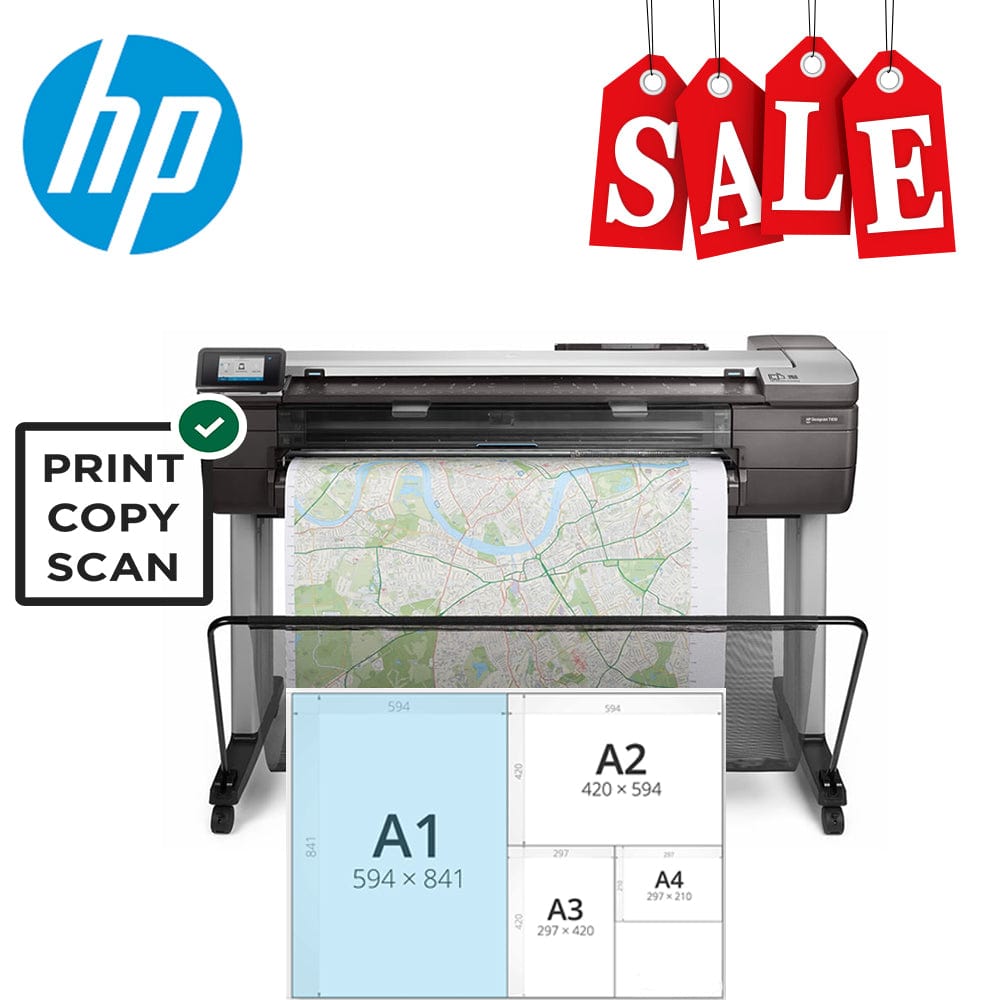 HP Printer Hewlett Packard Designjet T830 eMFP Printer - 24in 26 sec/page on A1/D - 81 A1/D prints per hour- (showroom Printer)